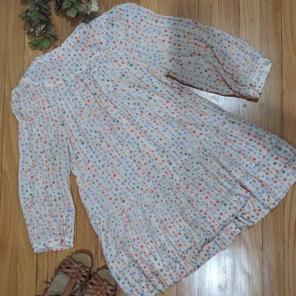 {Anthro} Maeve "Paccia" Confetti Ruffle Blouse - Picture 4 of 7